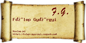 Fülep Györgyi névjegykártya